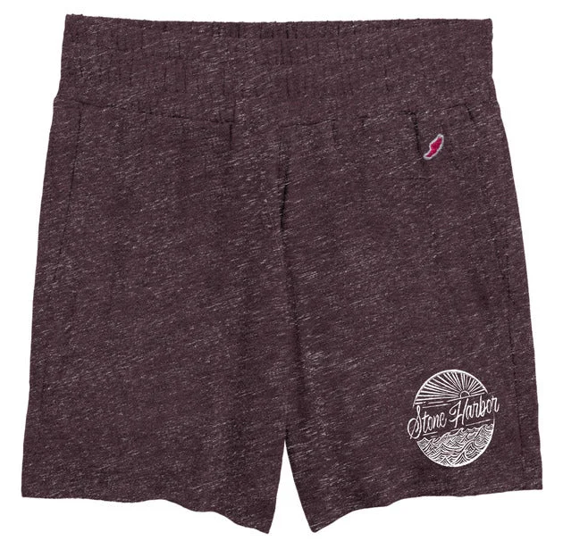 Women's Stone Harbor Intramural Hi-Rise Shorts - Heather Varsity Maroon