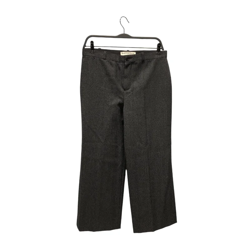 BALENCIAGA/Wide Leg Pants/36/Wool/GRY/