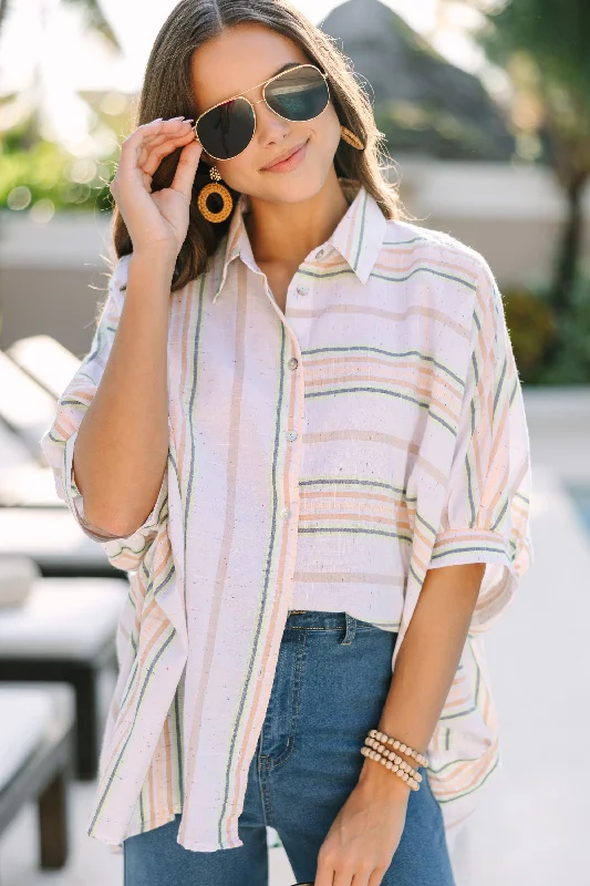 Nothing Left To Say White Striped Blouse