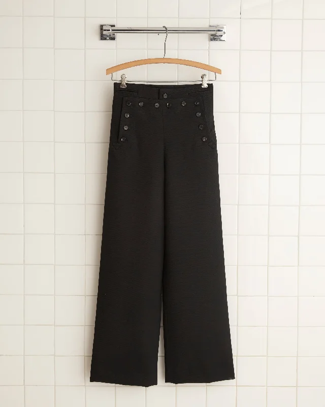 Riding Twill Sailor Trousers - Black