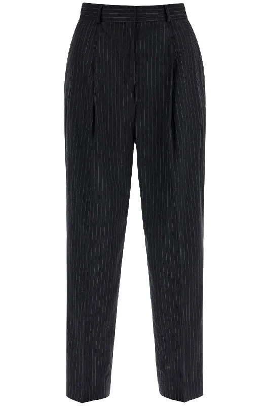 Toteme Women's Double Pleated Pinstripe Trousers